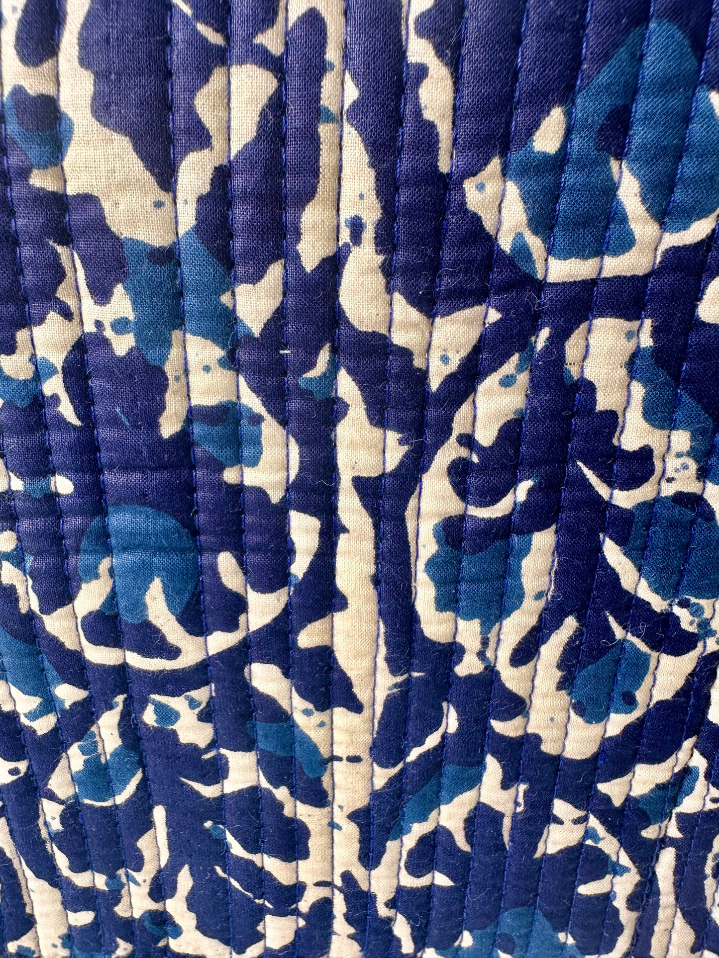Indigo Floral Round Tote