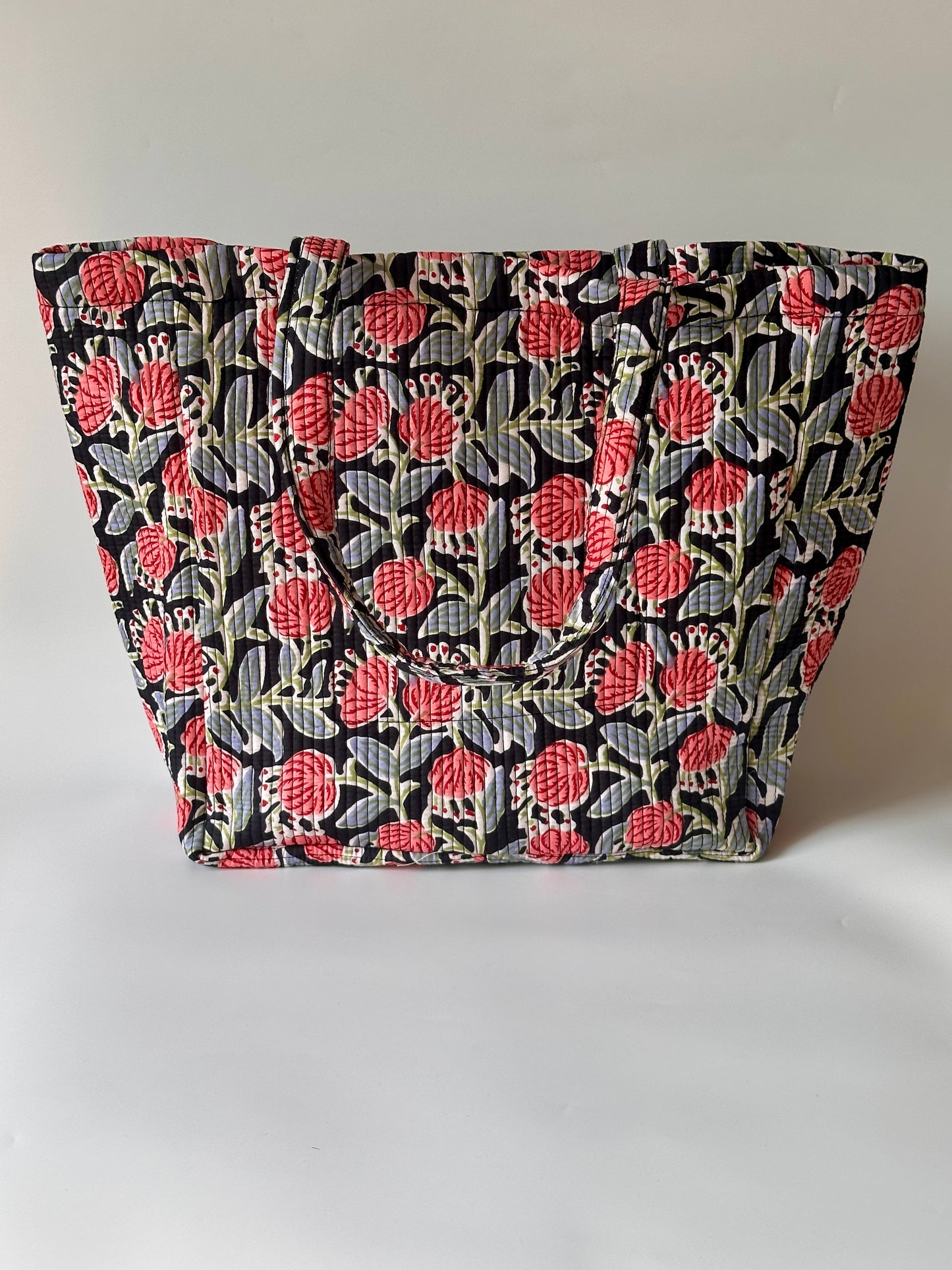 Tulip Black Round Tote