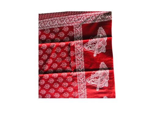Laal Rang Bagru Chhap Saree