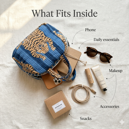 Peacock Blue Tiger Carryall