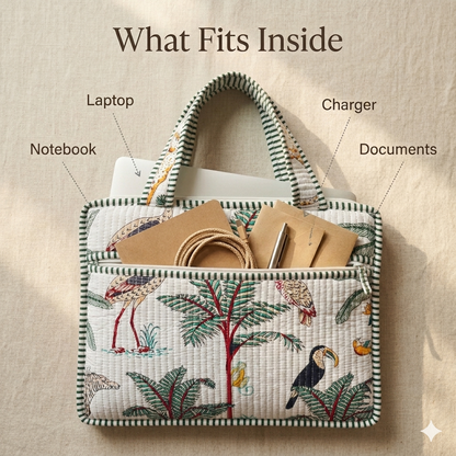 White Tropical Laptop Sleeve