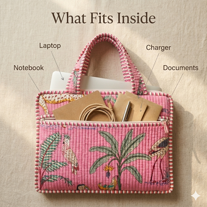 Baby pink Tropical Laptop Sleeve