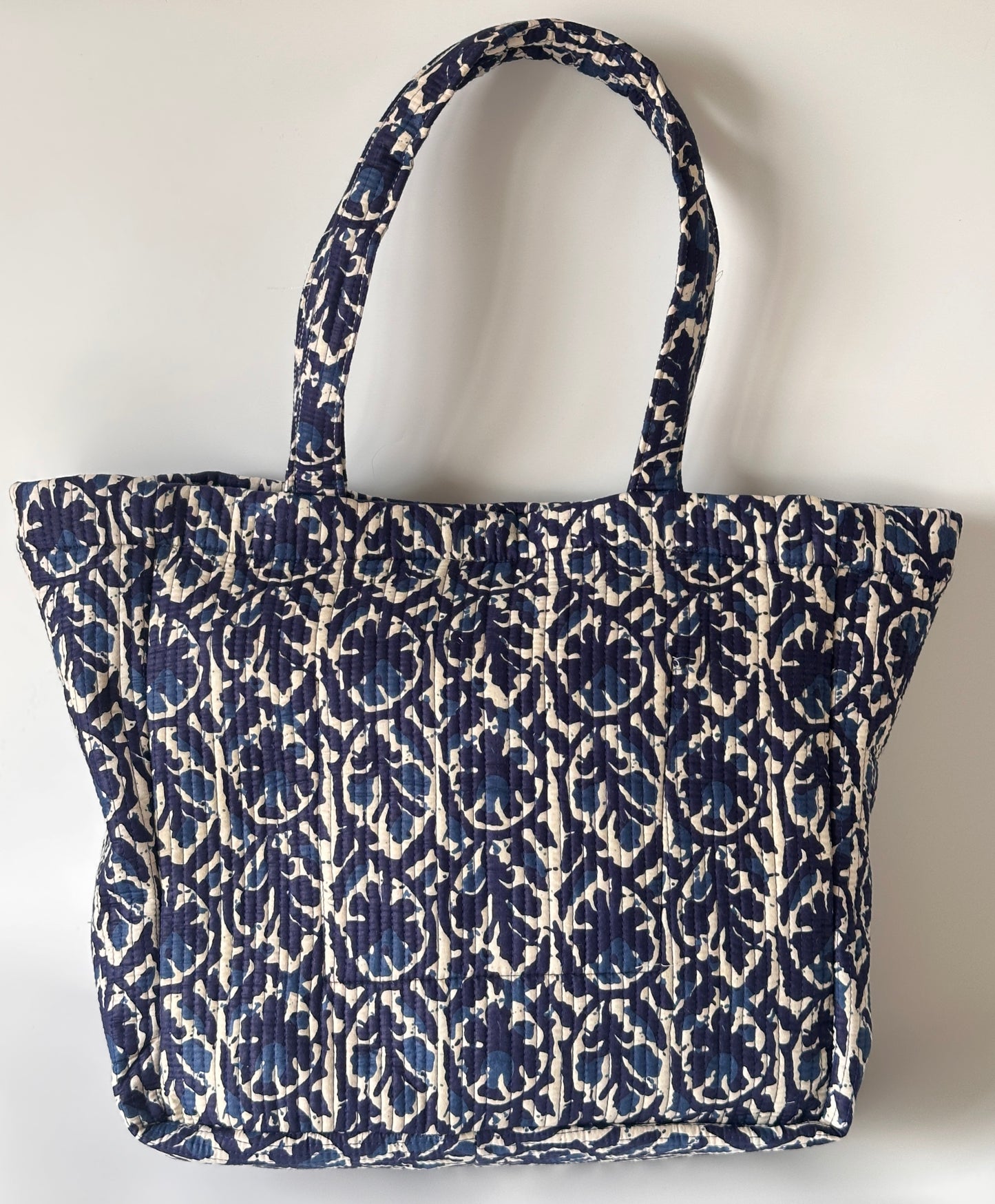 Indigo Floral Round Tote