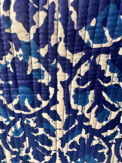 Indigo Floral Round Tote