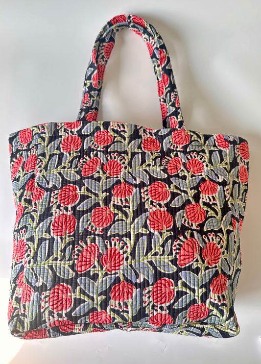 Tulip Black Round Tote