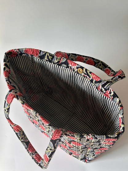 Tulip Black Round Tote
