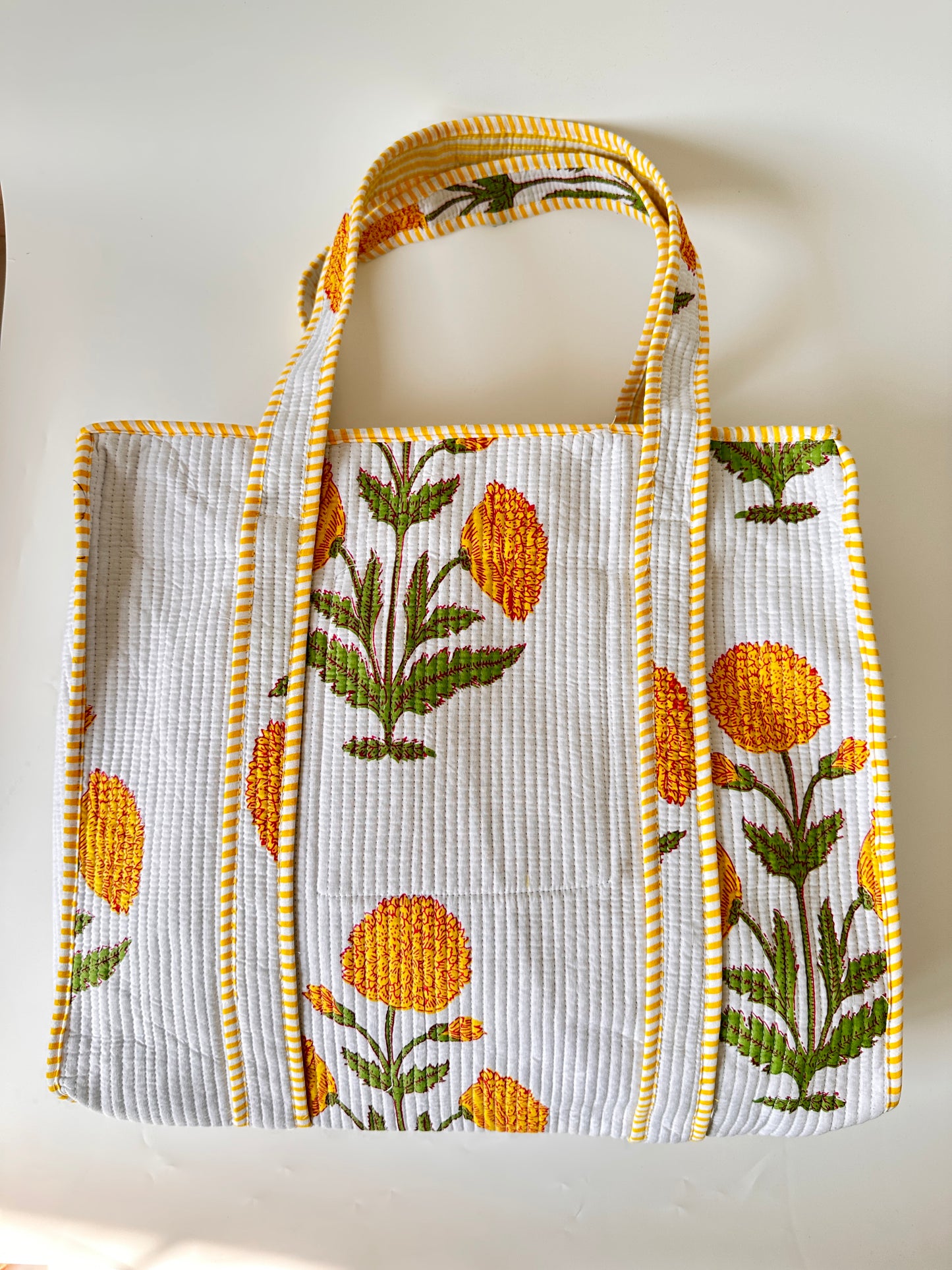 SunFlower White Rectangular Tote